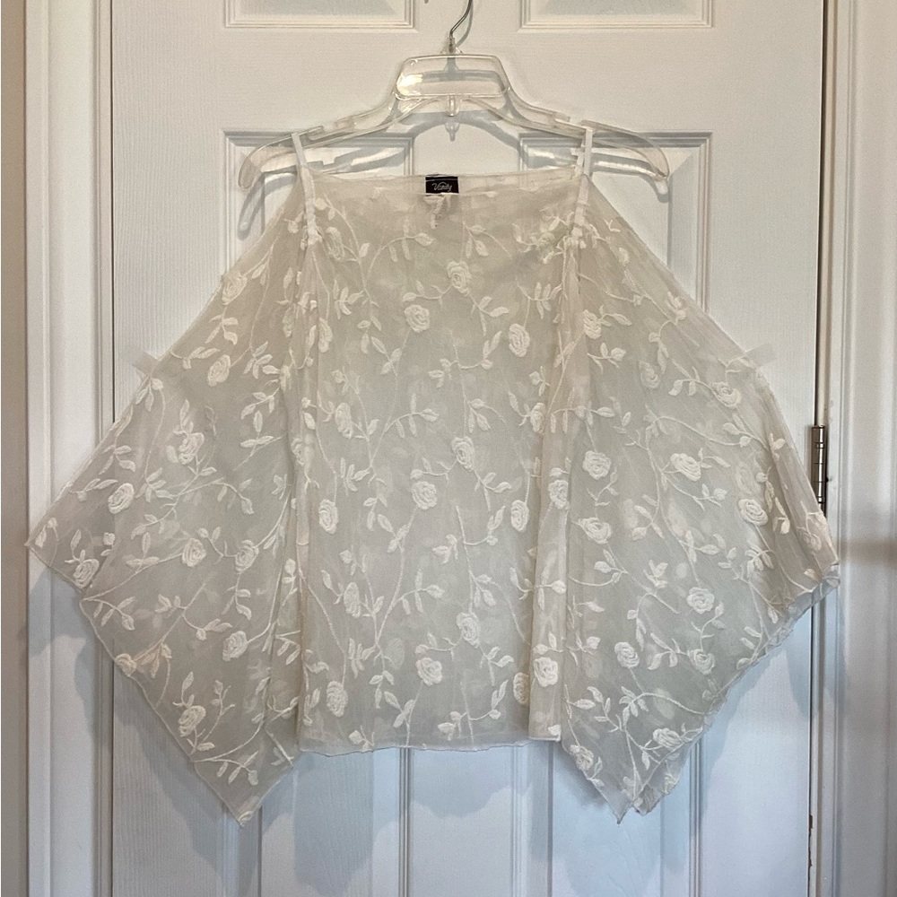 Vanity sheer White Floral Blouse